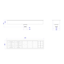 Calha Organizadora de Cozinha Inox com Escoamento 90cm Deca AC.210.90.ORG.INX