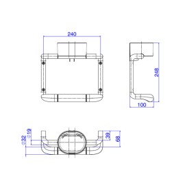 Barra de Apoio com Porta Objeto 24cm Cromado Deca Care 2046.C.024