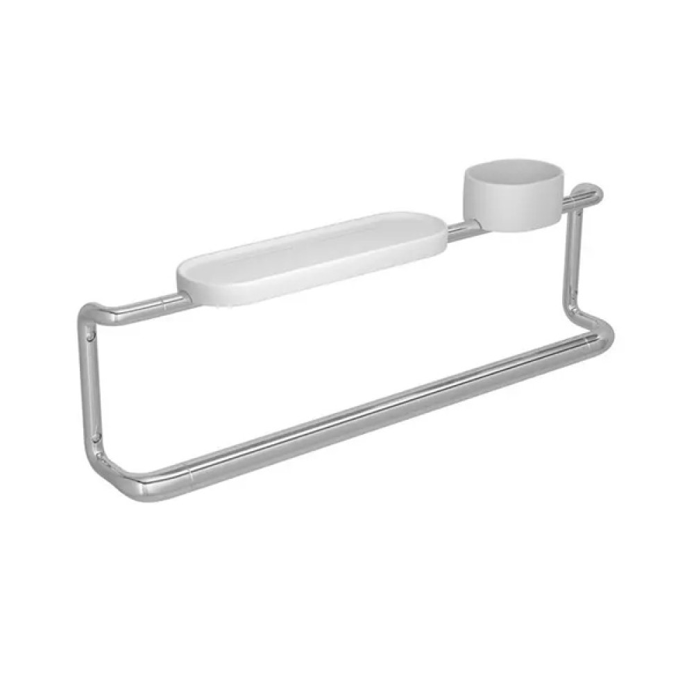 Barra de Apoio com Porta Objeto e Prateleira 70cm Cromado Deca Care 2046.C.070 Barra de Apoio com Porta Objeto e Prateleira 70cm Cromado Deca Care 2046.C.070