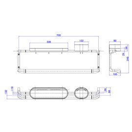 Barra de Apoio com Porta Objeto e Prateleira 70cm Cromado Deca Care 2046.C.070