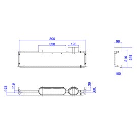 Barra de Apoio com Porta Objeto e Prateleira 80cm Cromado Deca Care 2046.C.080