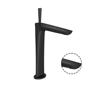 Misturador Monocomando com Textura Bica Alta para Lavatorio Lk Black Matte 2885.BL17.MT.T03
