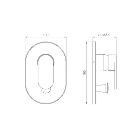 Acabamento Monocomando para Chuveiro e Banheira Deca Drop Cromado 4994.C91