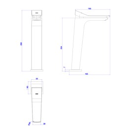 Misturador Monocomando Deca Nex Float Bica Alta Lavatório Mesa Black Matte 2885.BL116.MT