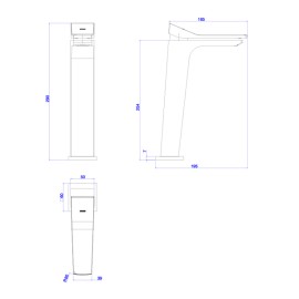 Misturador Monocomando Deca Nex Float Bica Alta Lavatório Mesa Corten Matte 2885.CT116.MT
