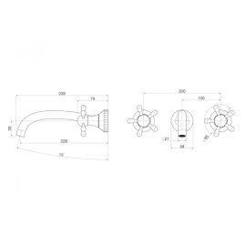 Misturador Lavatorio Parede Dn/20 PerolaSummer Gold Deca 1878.SM108.MT