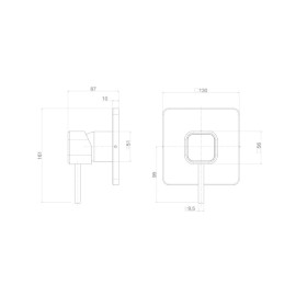 Acabamento Monocomando Chuveiro Quadrada Deca You Summer Gold 4993.SM105.CHU.MT