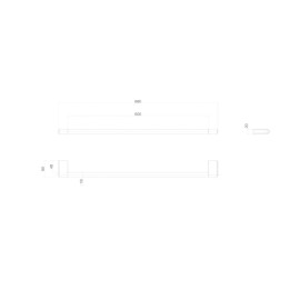 Porta Toalha 600mm Deca You Black Matte 2040.BL104.060.MT
