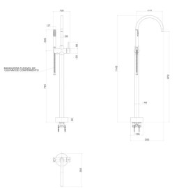Monocomando de Piso Banheira Redonda Deca You Summer Gold 1871.SM104.MT