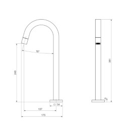 Torneira Lavatório Mesa Bica Alta Deca Tube Dark Antracite/Grafite 1198.GF.TUB.MT