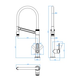 Misturador Monocomando Cozinha Mesa Deca Urban Black Matte e Preto 2289.BL.IND.MT.PT