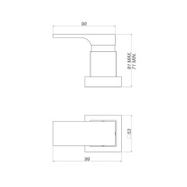 Acabamento Registro Pressao 1/2 E 3/4 Deca Unic Dark Antracite/Grafite 4916.GF90.PQ.MT