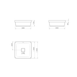 Cuba Slim Sobrepor Deca Quadrada 40cm Branco L.21040.17