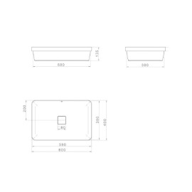 Cuba Slim Sobrepor Deca Retangular 60cm Branco L.23060.17