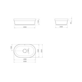 Cuba Slim Sobrepor Deca Oval 50cm Branco L.24050.17 Cuba Slim Sobrepor Deca Oval 50cm Branco L.24050.17