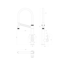 Monocomando Mesa gourmet urban borracha f antracite 2289.GF.IND.MT.PT
