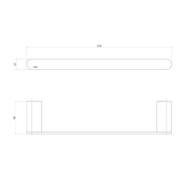 Porta Toalha 30Cm Versa Black Matte Deca 2040.BL31.030.MT Porta Toalha 30Cm Versa Black Matte Deca 2040.BL31.030.MT