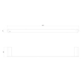 Porta Toalha 60 Cm Versa Black Matte Deca 2040.BL31.060.MT