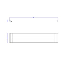 Porta Toalha Barra Dupla Deca Versa 60cm Corten Matte 2042.CT31.060.MT