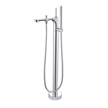 Monocomando de piso para banheira com ducha manual Moove Chrome Doka