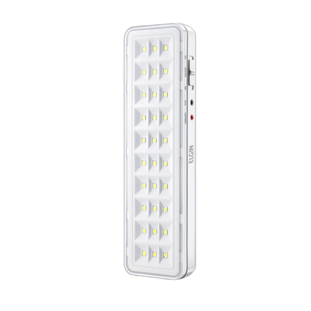 Luminária de Emergência 2W Retangular 30 Leds Bivolt Branca Elgin Luminária de Emergência 2W Retangular 30 Leds Bivolt Branca Elgin