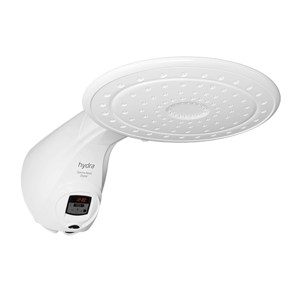 Chuveiro Elétrico Optima Music Eletrônica e Digital Turbo Branco 220V/7700W Hydra Chuveiro Elétrico Optima Music Eletrônica e Digital Turbo Branco 220V/7700W Hydra