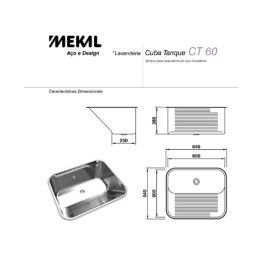 Tanque CT60 Inox Luxo Embutir Mekal