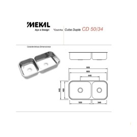 Cuba Dupla Inox Embutir CD50/34 Extra Mekal