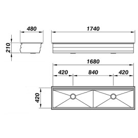 Cuba de Cozinha Workstation 1680 Inox Escovada Mekal  Cuba de Cozinha Workstation 1680 Inox Escovada Mekal