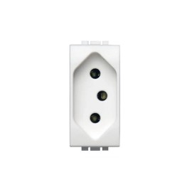 Módulo Tomada 2P+T 10A 250V Branca Living Light Bticino