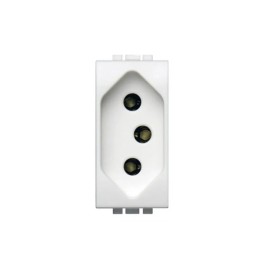 Módulo Tomada 2P+T 20A 250V Branca Living Light Bticino