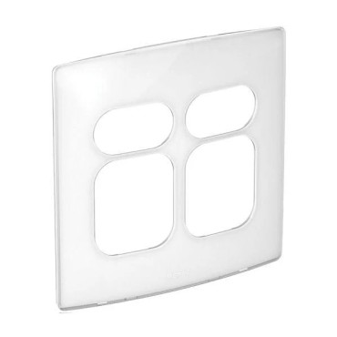 Placa 6 Postos (4 Adj +2 Sep) 4x4 sem Suporte Branco Nereya Pial Legrand