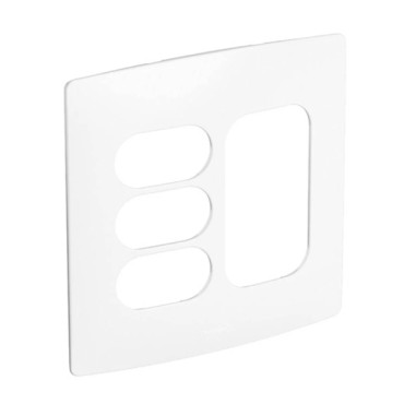 Placa 6 Postos (3 Adj + 3 Sep) 4x4 sem Suporte Branco Nereya Pial Legrand