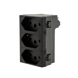 Tomada Triplex de Energia 10A Preta Borne Aut. Plus+ Pial Legrand Tomada Triplex de Energia 10A Preta Borne Aut. Plus+ Pial Legrand