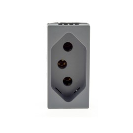 Módulo de Tomada de Energia 20A Cinza Plus+ Pial Legrand