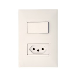 Conjunto Interruptor Paralelo 10A/Tomada Energia 10A Branco Plus+ Pial Legrand Conjunto Interruptor Paralelo 10A/Tomada Energia 10A Branco Plus+ Pial Legrand