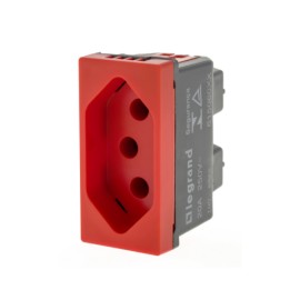 Módulo de Tomada de Energia 20A / 250V Vermelha Plus+ Pial Legrand