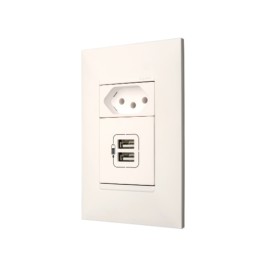 Conjunto de Tomada 10A/2xUSB Branco Plus+ Pial Legrand Conjunto de Tomada 10A/2xUSB Branco Plus+ Pial Legrand