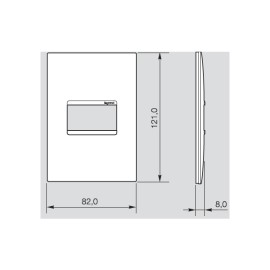 Placa sem Suporte 4x2 um módulo horizontal Cinza Plus + Pial Legrand