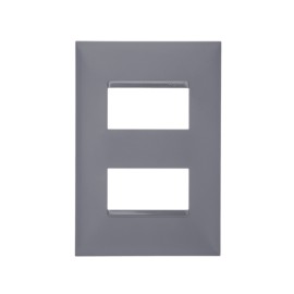 Placa sem Suporte 4x2 dois módulos Cinza Plus + Pial Legrand