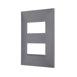 Placa sem Suporte 4x2 dois módulos Cinza Plus + Pial Legrand