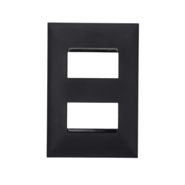 Placa sem Suporte 4x2 dois módulos Preto Plus + Pial Legrand