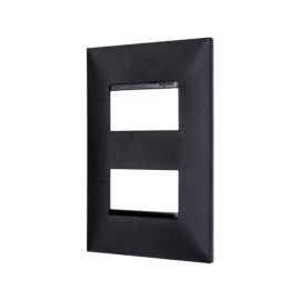 Placa sem Suporte 4x2 dois módulos Preto Plus + Pial Legrand