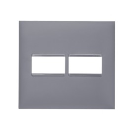 Placa sem Suporte 4x4 dois módulos Horizontal Cinza Plus+ Pial Legrand