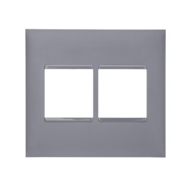 Placa sem Suporte 4x4 quatro módulos adjacentes Cinza Plus+ Pial Legrand