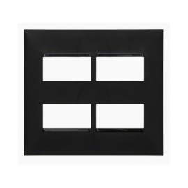 Placa sem Suporte 4x4 quatro módulos Preto Plus+ Pial Legrand Placa sem Suporte 4x4 quatro módulos Preto Plus+ Pial Legrand