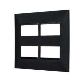 Placa sem Suporte 4x4 quatro módulos Preto Plus+ Pial Legrand Placa sem Suporte 4x4 quatro módulos Preto Plus+ Pial Legrand