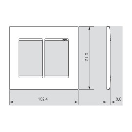 Placa sem Suporte 4x4 seis módulos adjacentes Preto Plus+ Pial Legrand