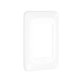 Placa com Suporte 4x2 três módulos adjacentes Branco Pial Pop Pial Legrand