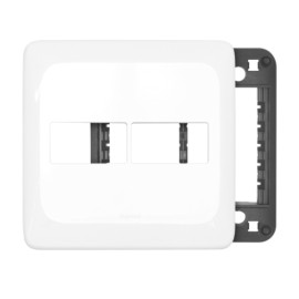 Placa com Suporte 4x4 dois módulos Branco Pial Pop Pial Legrand